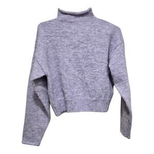 Line & Dot Cropped Mock Neck Sweater Lavender XS Shiloh